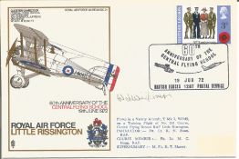WW2 BOB fighter pilot Wilkinson, Wilfred 501 sqn signed RAF Little Rissington cover. Single vendor