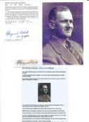 WW2 BOB fighter pilot Henry Micthell 25 sqn signature piece with biography info fixed to A4 page.