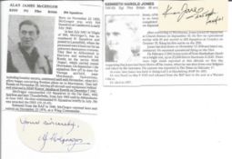 WW2 BOB fighter pilots Kenneth Jones 85 sqn, Alan McGregor 504 sqn signature pieces with biography