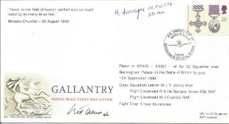 WW2 BOB fighter pilot Marian Duryasz 213 sqn signed 1990 Gallantry single stamp FDC. Single vendor