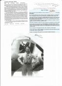 WW2 BOB fighter pilot Arthur Piper 236 sqn signed photo and signature piece with biography info