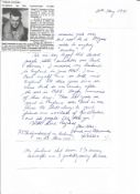 WW2 BOB fighter pilot Otmar Kucera hand written note and signed photo with biography info fixed to