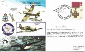 WW2 BOB fighter pilot D E Gillam 616 sqn signed 50th ann BOB cover. Single vendor Battle of