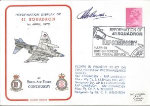 WW2 BOB fighter pilot Herbert Hallowes 43 sqn signed RAF Coningsby 41 sqn cover. Single vendor