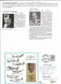 WW2 BOB fighter pilots Alfred Lammers 141 sqn, Leonard Bowman 141 sqn plus Bill Reid VC signed