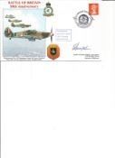 WW2 BOB fighter pilot Hampshire, Cyril 85 sqn signed 50th ann BOB cover. Single vendor Battle of