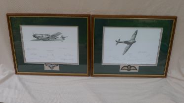 Gerald Coulson A pair of scarce well signed companion prints from Low Level Encounter Aces Edition
