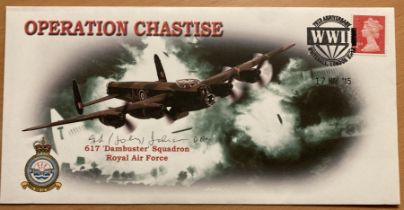 WW2 Dambuster George Johnny Johnson DFM signed 2015 Operation Chastise cover. Good condition. All