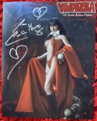 Vampirella Caroline Munro signed 10 x 8 inch colour sexy full length red outfit photo. Good