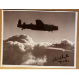 WW2 W/O Cecil Chandler 622 sqn signed 6 x 4 inch Lancaster in flight picture. Bomber Command