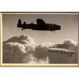 WW2 Sqn Ldr Benny Goodman 617 sqn Tirpitz raider signed 6 x 4 inch Lancaster in flight picture.