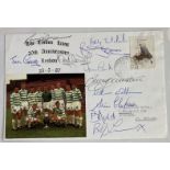 Celtic football complete 1967 Lisbon Lions winning team signed 25/5/87, 20th ann cover. Autographs
