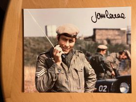 Dr Who John Levene signed 10 x 8 inch colour photo. Army outfit with radio in hand. Good