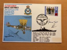 WW2 Tirpitz raid leader James Tait DSO DFC signed 9 sqn RAF flown cover. Good condition. All