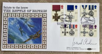 Leonard Cheshire VC signed 1990, Benham official Gallantry FDC comm. 50th ann Battle of Britain with