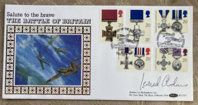 Leonard Cheshire VC signed 1990, Benham official Gallantry FDC comm. 50th ann Battle of Britain with