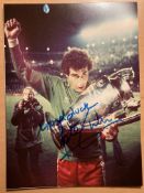 Peter Shilton signed 10 x 8 inch colour photo holding the European Cup won with Notts Forest. Good