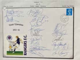 Rangers 1992/3 Treble Winning multiple signed cover with 29/5/93 Glasgow CDS postmark. Twenty