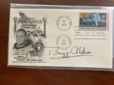 Apollo 11 Buzz Aldrin NASA moonwalker signed 1969 US FDC dedicated to him. 20/7/1969 Moonlanding and