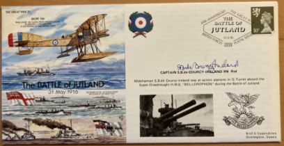 Great War Capt S B De Courcy Ireland Battle of Jutland veteran signed Great War cover. Good