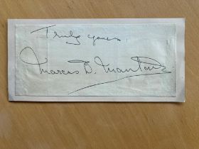 Pioneer Aviator Pilot Marcus Dyce Manton Signed Piece From Letter Approx 6 X 2 Inches Instructor