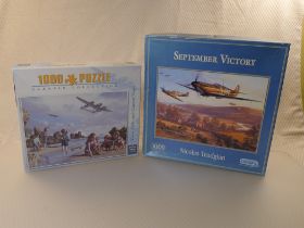2 x WW2 aircraft themed jigsaws comprising September Victory by Nicolas Trudgian 1000 piece Gibson