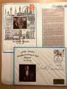 Yehudi Menuhin signed 1990 Glasgow music cover set on descriptive A4 sheet. Good condition. All