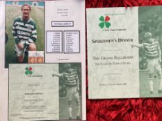 Celtic football Peter Grant testimonial multiple signed Sportsmens Dinner menu. 20+ autographs of
