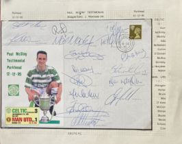 Football Celtic v Man Utd 1995 Paul McStay testimonial multiple signed cover with 12/12/95 Glasgow