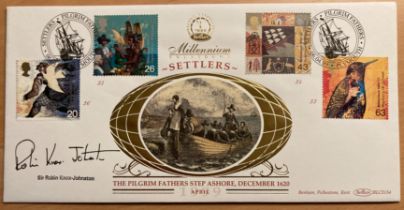 Robin Knox Johnston Signed 1999 Settlers Tales official Benham millennium FDC BLCS154. Sir William