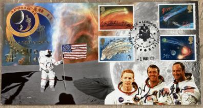 Apollo 14 astronaut Moonwalker Dr Edgar Mitchell signed 2002, 30th ann Apollo 9 cover. Numbered 91