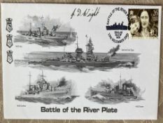 WW2 James Wright HMS Achilles signed Battle of the River Plate cover, numbered 7 of 10 issued.