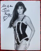 James Bond Caroline Munro signed 10 x 8 inch b/w sexy lingerie photo. Good condition. All autographs