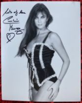 James Bond Caroline Munro signed 10 x 8 inch b/w sexy lingerie photo. Good condition. All autographs