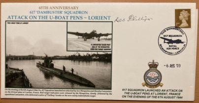 WW2 signed 617 sqn attack on U-Boat Pens Lorient cover signed by raid veteran Des Phillips 2010