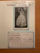 Opera Legend Amelia Galli Curri autographed Postcard set on A4 sheet with unsigned portrait photo.