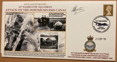 WW2 signed 617 sqn attack on Dortmund Ems Canal cover signed by raid veteran Phillip Martin DFC 2010