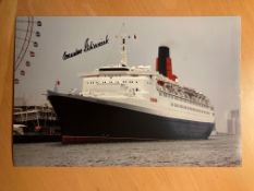 QE2 Captain Warwick signed 12 x 8 inch colour QEII ship photo. Good condition. All autographs come