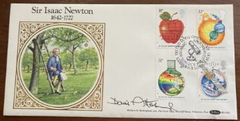 David Attenborough signed 1987 Benham Sir Isaac Newton official FDC BLCS21, with Royal Observatory