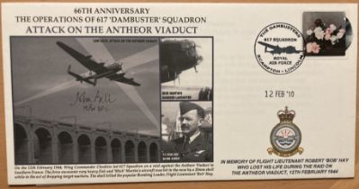 WW2 signed 617 sqn attack on Anthor Viaduct cover signed by raid veteran John Bell DFC 2010