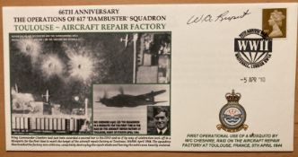 WW2 signed 617 sqn attack on Toulouse Aircraft Repair Factory cover signed by raid veteran William