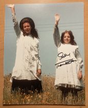 Railway children, Sally Thonsett signed nice 10 x 8 colour photo, waving with Jenny Agutter. Good