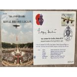 Vice Admiral Sir Geoffrey Dalton KCB signed 1996 75th ann Royal British Legion cover. Flown by