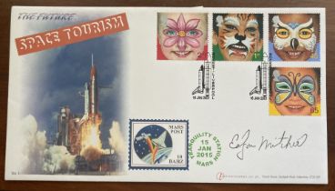 Astronaut Apollo 14 Dr Edgar Mitchell signed 2001 Internetstamps Space Tourism, Official Future FDC.