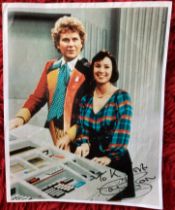 Dr Who Colin Baker signed 10 x 8 inch colour photocopied page dedicated. Good condition. All