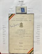 Football 1945 Victory International Bobby Browne signed 1946 Lunch menu for the visit to Glasgow