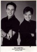 Ant and Dec signed 7x5 inch black and white promo photo. Good condition. All autographs come with