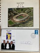 Henrick Larsen Celtic football signed 2006, Hall of Fame cover. Set on A4 descriptive page with