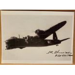WW2 Flt Lt William Thomas DFC 622 sqn signed 6 x 4 inch Short Stirling in flight picture. Bomber