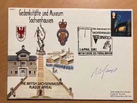 WW2 Great Escaper Jimmy James MC signed Sachsenhausen WW2 cover JSCC77. Good condition. All